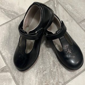 Jumping Jacks School black leather dress shoes for girls